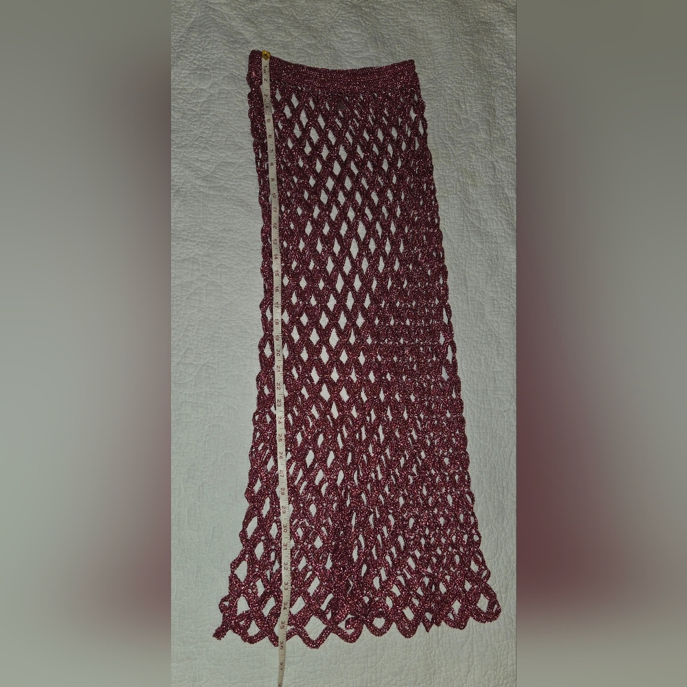 Cult Gaia Pink Crochet Midi Skirt - Picture 4 of 6